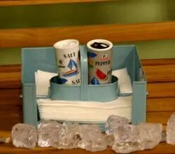 Aqua Salt and Pepper Napkin Holder