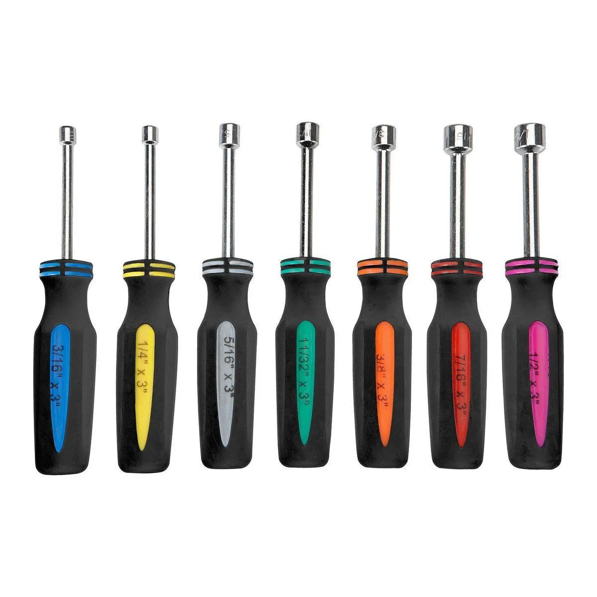 Hollow Shaft SAE Nut Driver Set, 7 Piece
