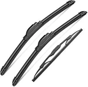 3Pcs Windshield Wipers for Dodge Grand Caravan 1996-2007,Chrysler Town & Country 1996-2007, Windshield Wiper Blades Original Equipment Replacement Front and Rear- 28"/28"/16" (Pack of 3) J- HOOK