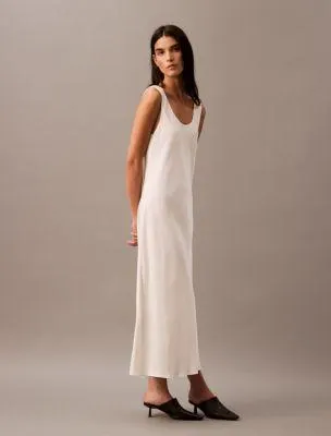 Viscose Satin Maxi Slip Dress