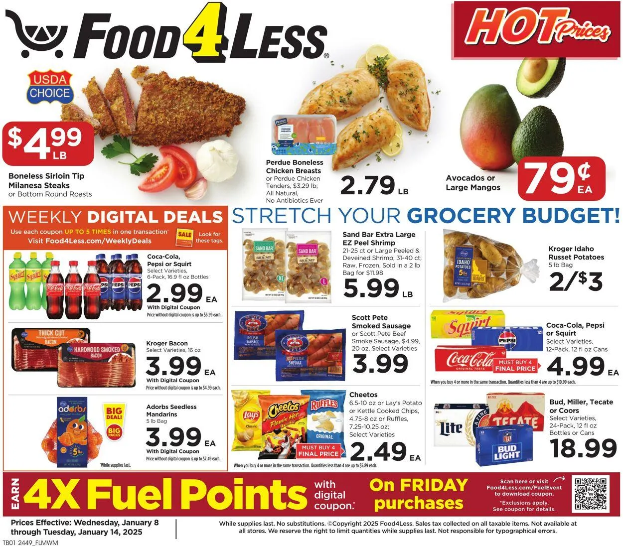 Catálogo de Food 4 Less Current weekly ad 8 de enero al 14 de enero 2025 - Página 1