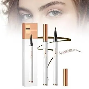 Eyebrow Pencil 4 Fork Tip 3D Microblading,2024 New Magic Eyebrow Pencil 4-Tip Eyebrow Pencil Natural Makeup Fine Stroke,Microblading Eyebrow Pen Eye Brown Makeup Stay on All Day (Dark Brown)