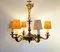 Large Antique French Brass Chandelier, 1900s