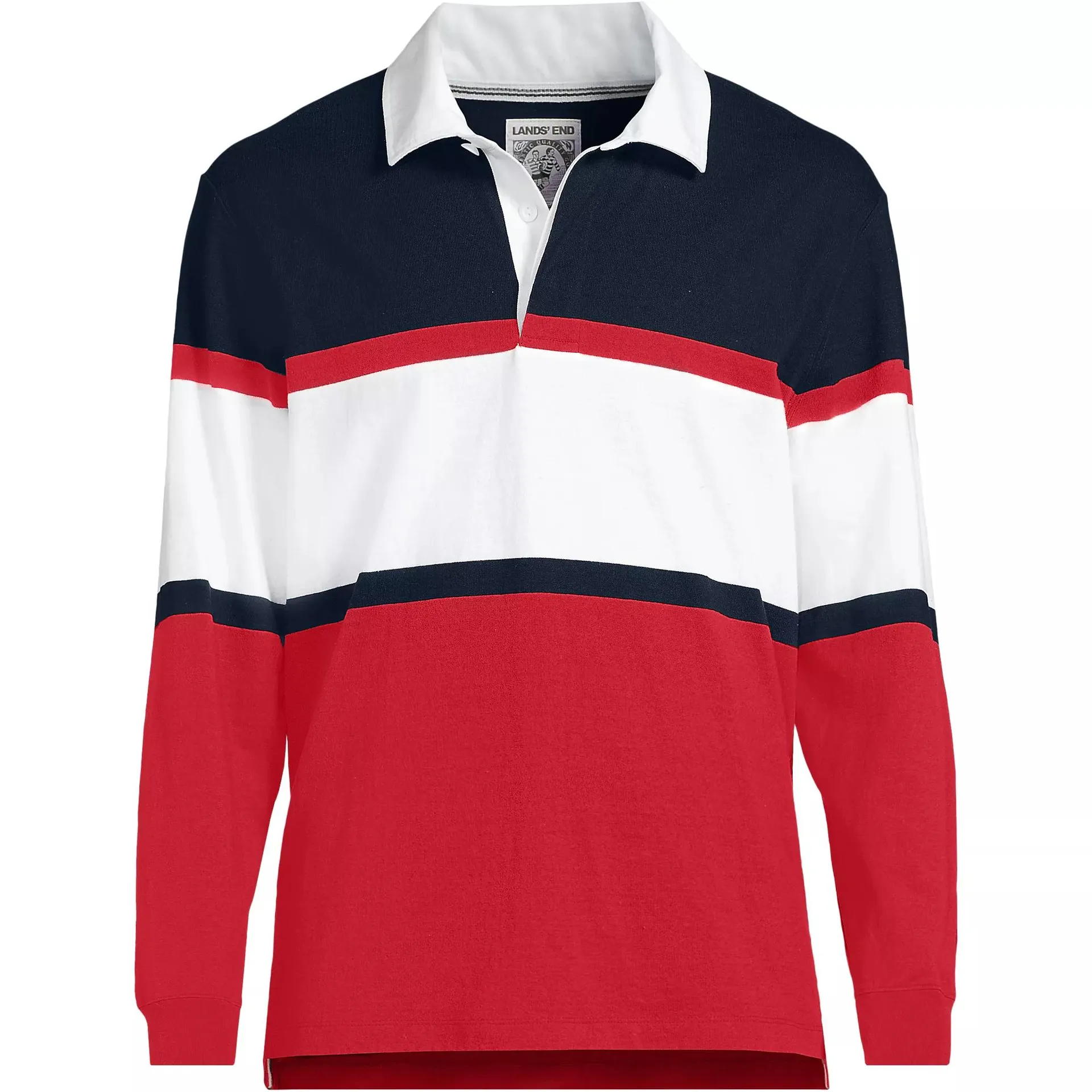 Men's Long Sleeve Stripe Rugby Shirt