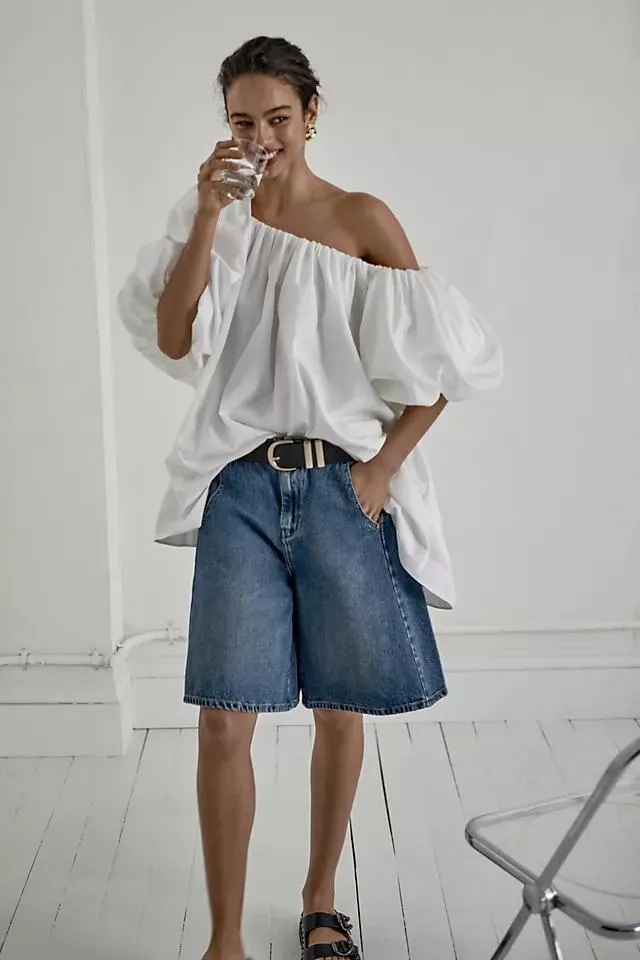 Mare Mare Puff-Sleeve Off-The-Shoulder Mini Dress