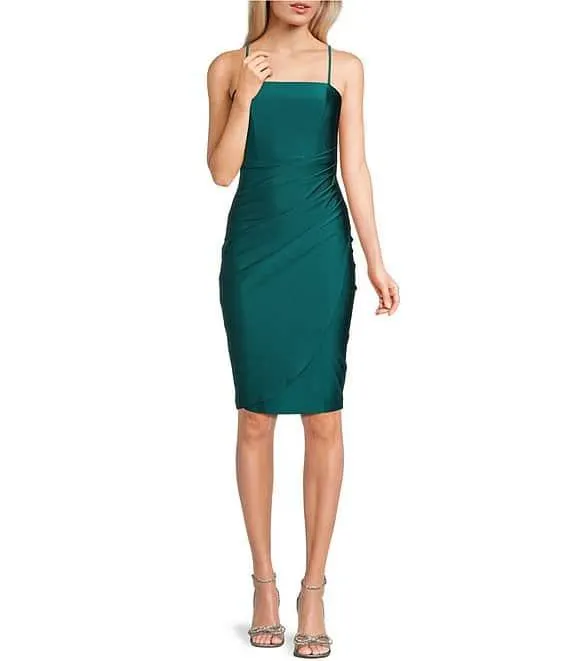 Soft Square Neckline Adjustable Strap Bodice Dress