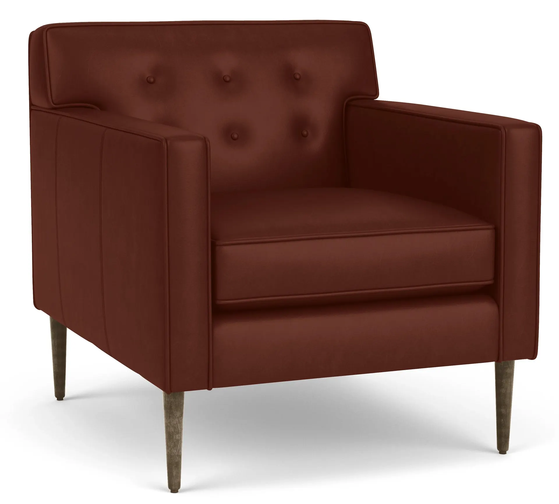 Holmes 30" Chair in Cyrus Cognac Leather with Charcoal Legs