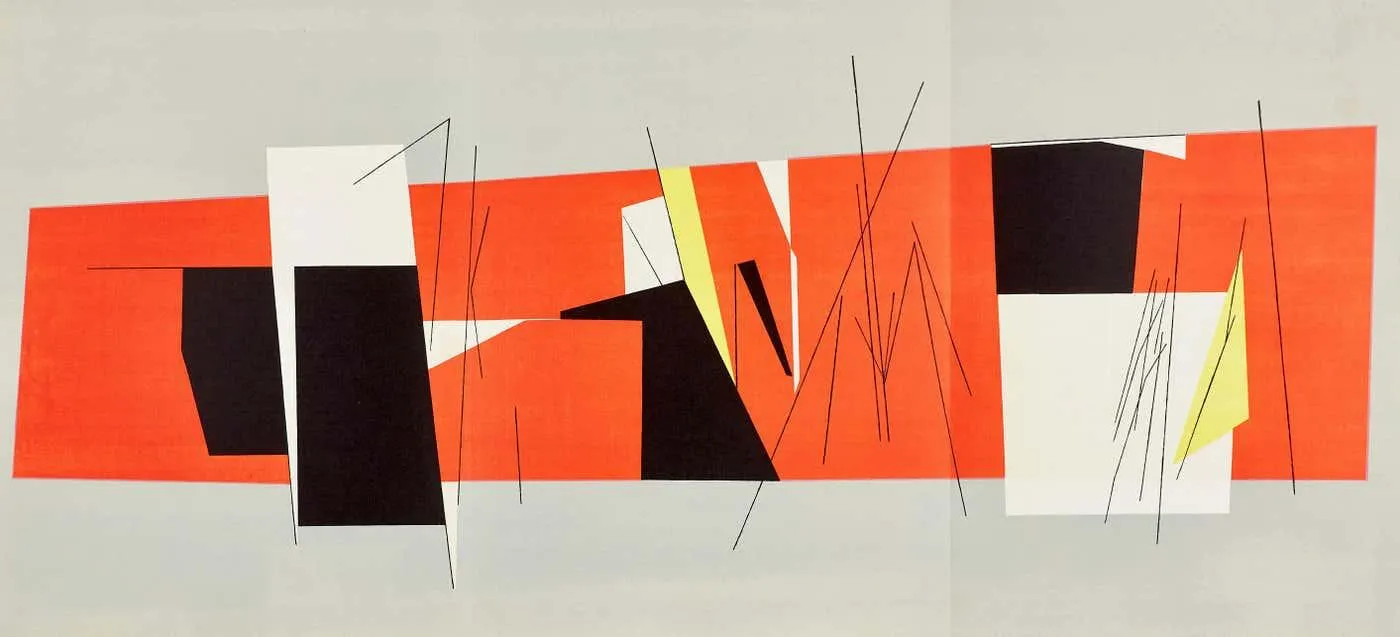 Pablo Palazuelo Composition, Derrière le miroir 1952