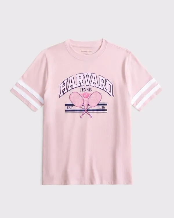 oversized harvard university graphic tee