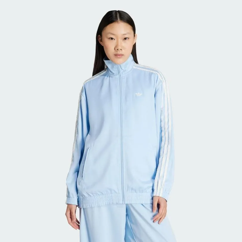 adidas Originals Satin Ruffle 3-Stripes Firebird Track Jacket