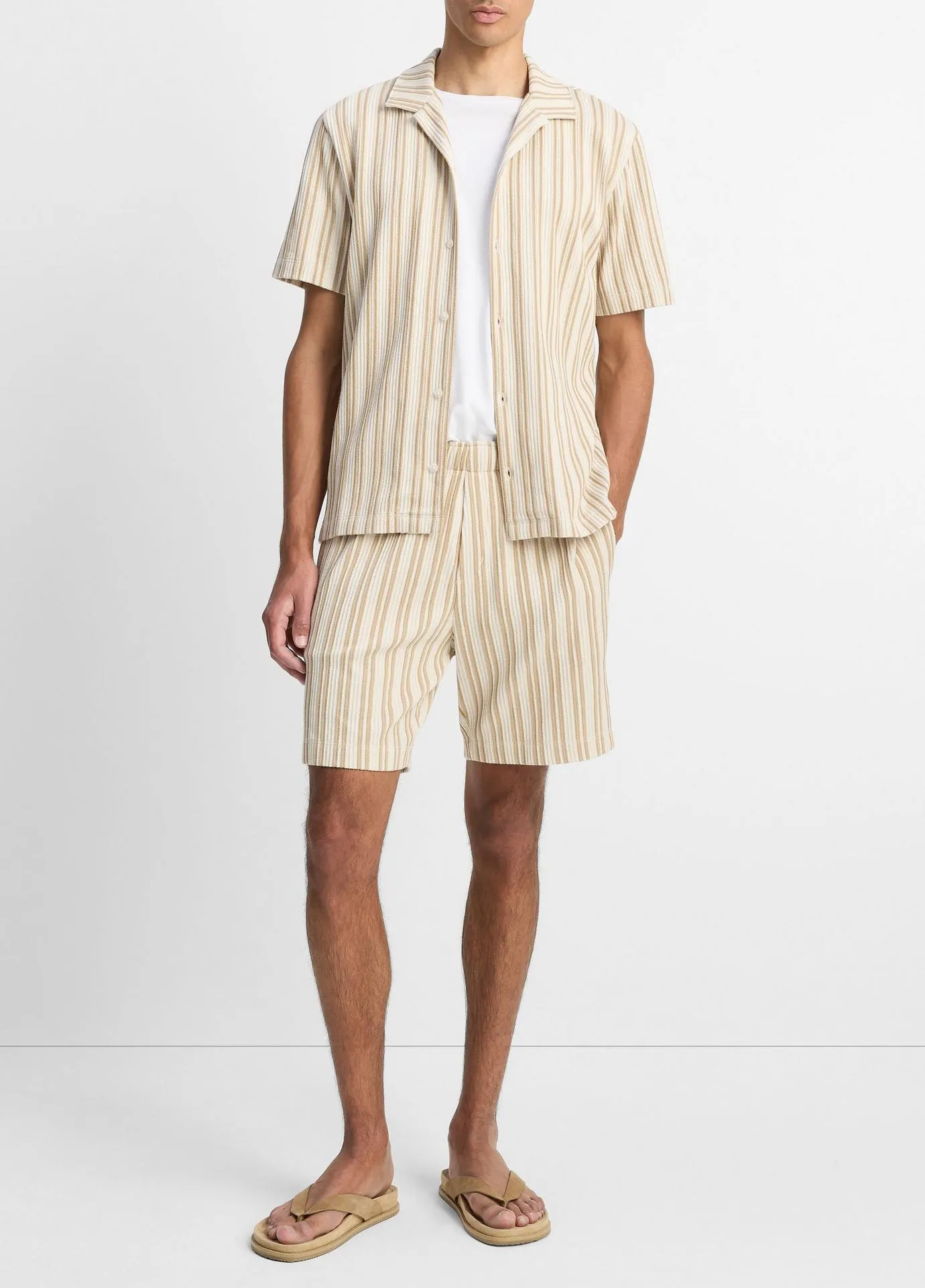 Jacquard-Stripe Cotton-Blend Short