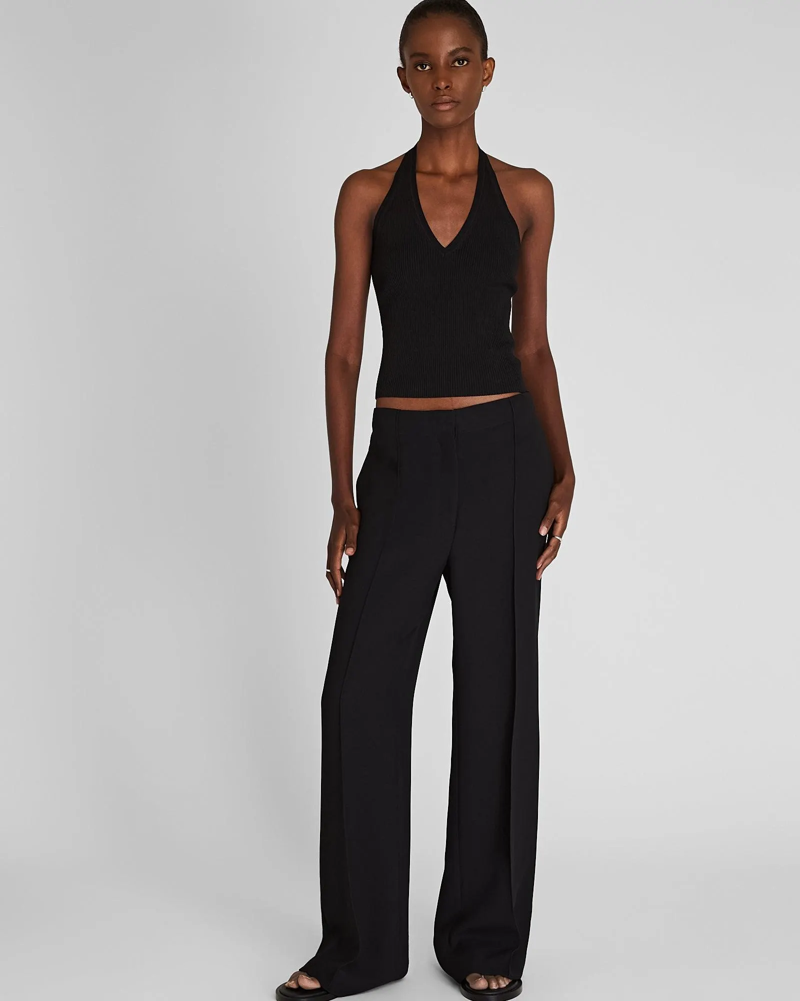 High-Rise Fluid Crepe Trouser
