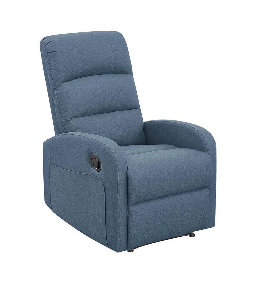 Emilia Upholstered Manual Recliner - Denim