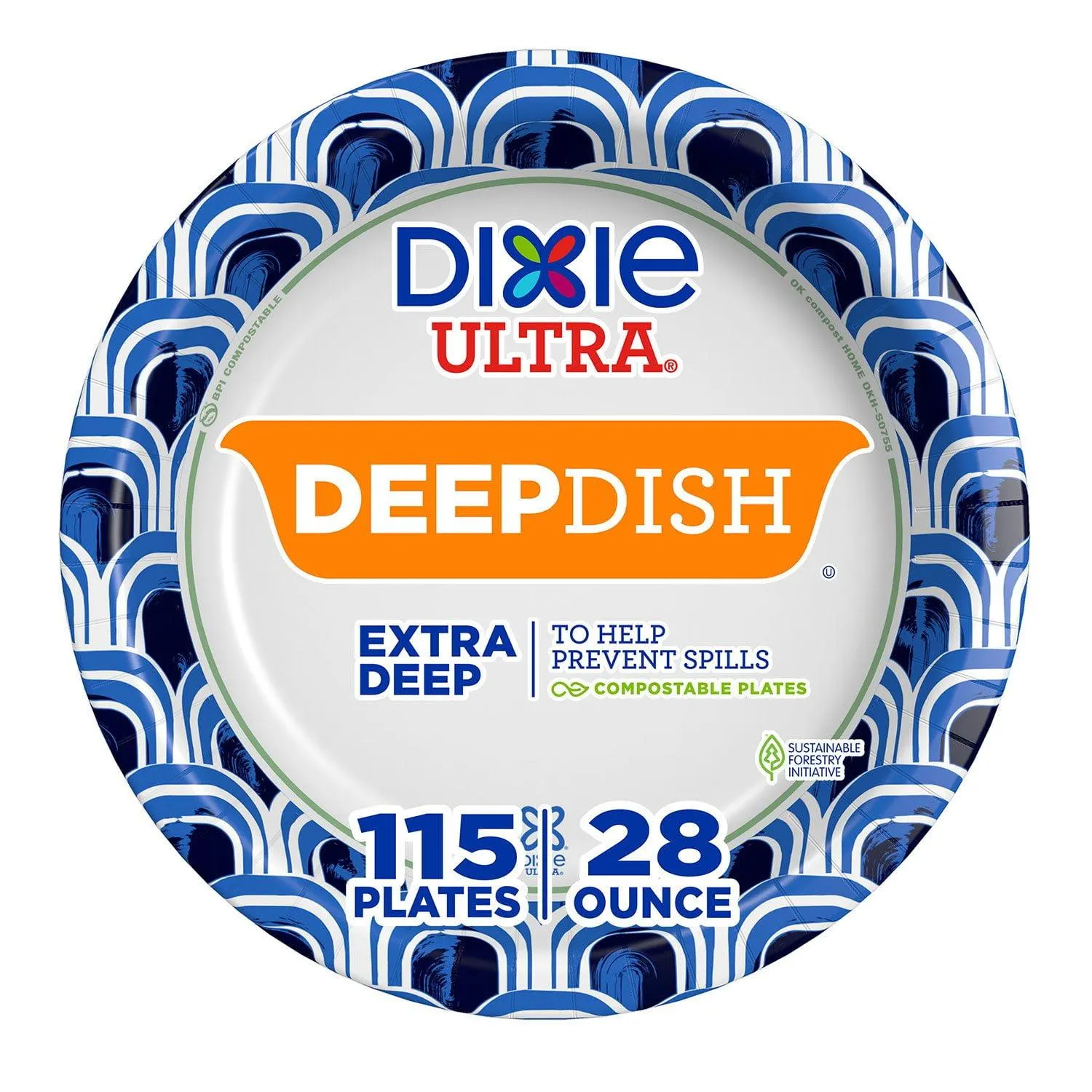Dixie Ultra Extra Deep Dish Paper Plates 28 oz., 115 ct.