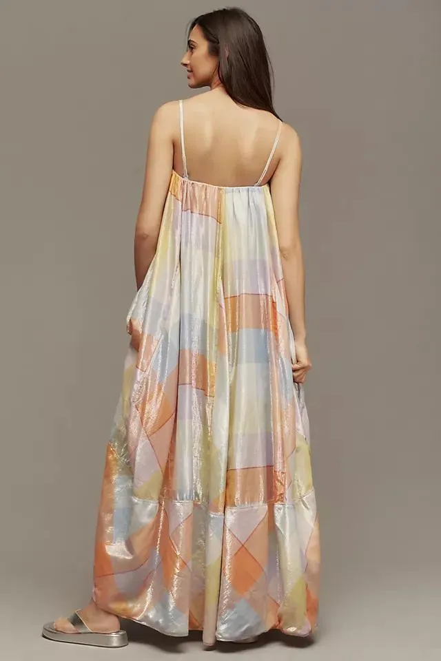 Pilcro Sleeveless Plaid Tent Maxi Dress