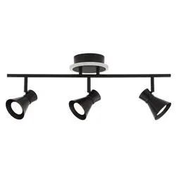 Patriot Lighting® Haldor Matte Black 3-Light Track Light with LED Night Light