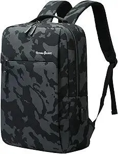 Victoriatourist Camo Backpack, Camouflage Travel Laptop Backpack, Lightweight Durable Laptop Bag with Charging Port Fashion Daypack for Men and Women Fit 15.6 Inch Laptop & Computer(Camo Blue)
