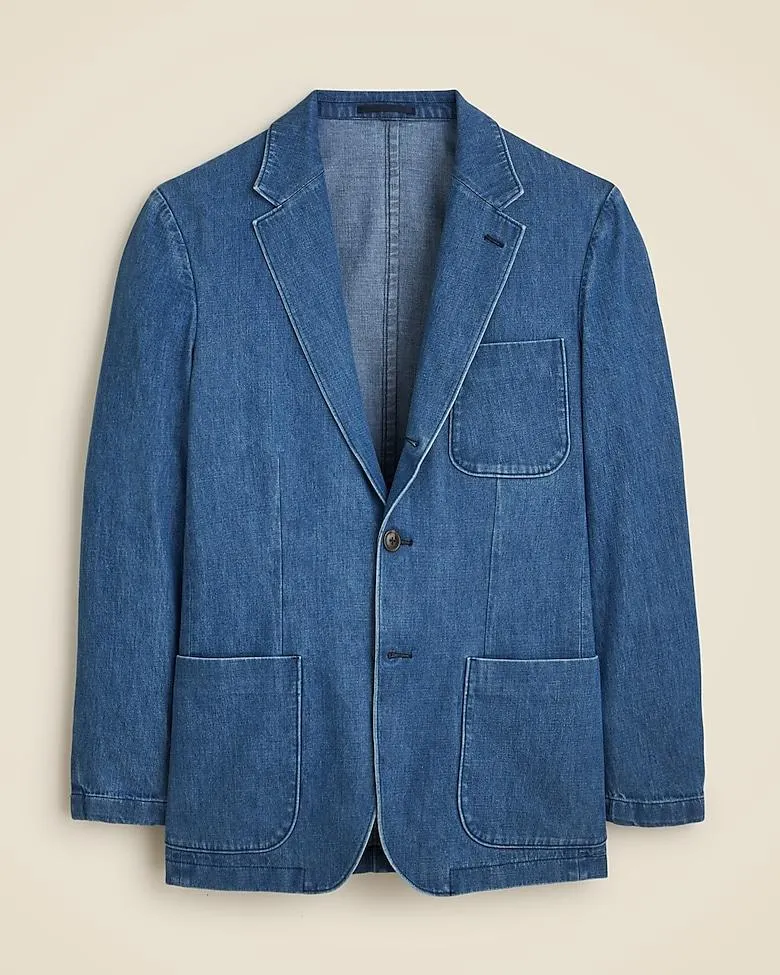 Relaxed-fit suit jacket in Japanese denim