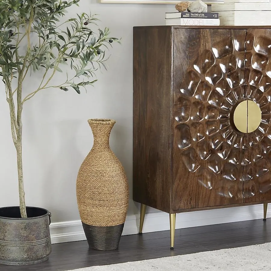 Grayson Lane Brown Seagrass Farmhouse Vase