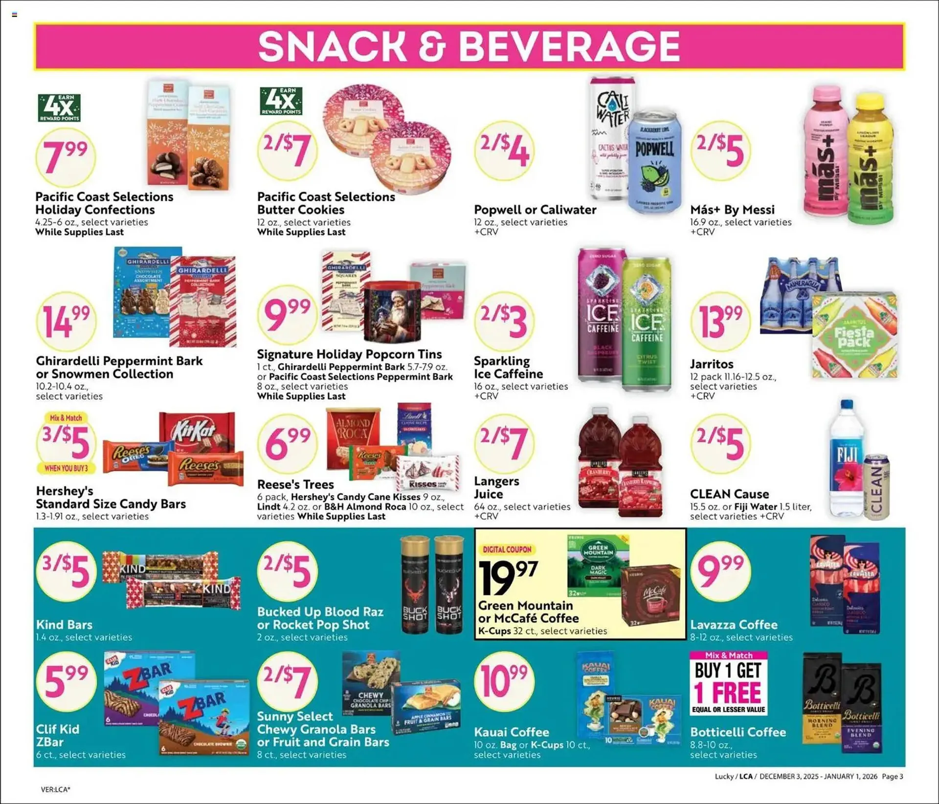 Weekly promotion Lucky Supermarkets weekly ad spanning from November 5 to January 1 2026 - Page 3 for Catalogue 365