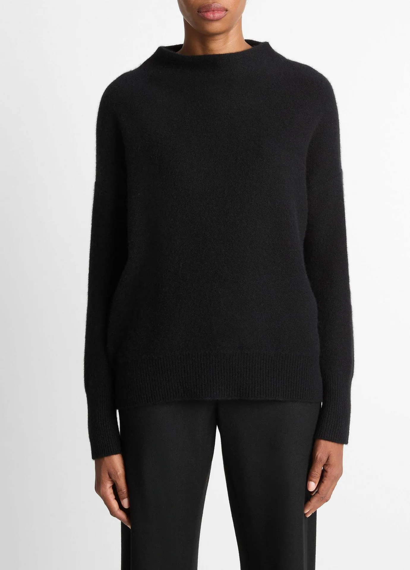 Plush Cashmere Funnel-Neck Sweater