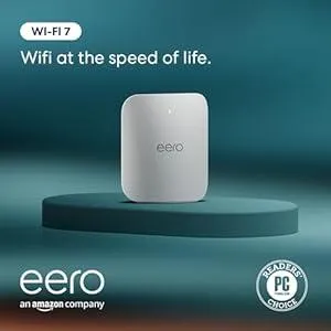 Amazon eero Pro 7 tri-band mesh Wi-Fi 7 router (newest model) - Supports internet plans up to 5 Gbps, Coverage up to 2,000 sq. ft., 1-pack