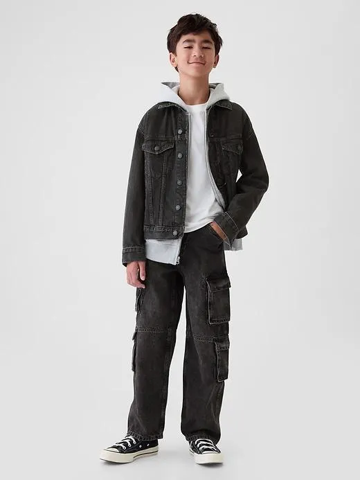 Kids Double Cargo Baggy Jeans