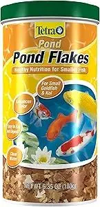 TetraPond Pond Flakes, Complete Nutrition for Smaller Pond Fish, Fish Food for Goldfish and Koi Fish, 6.35 Ounces