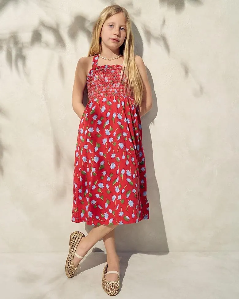 Girls' sparkler dress in broken-in jersey