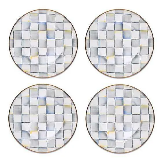 Sterling Check Dinner Plates, Set of 4