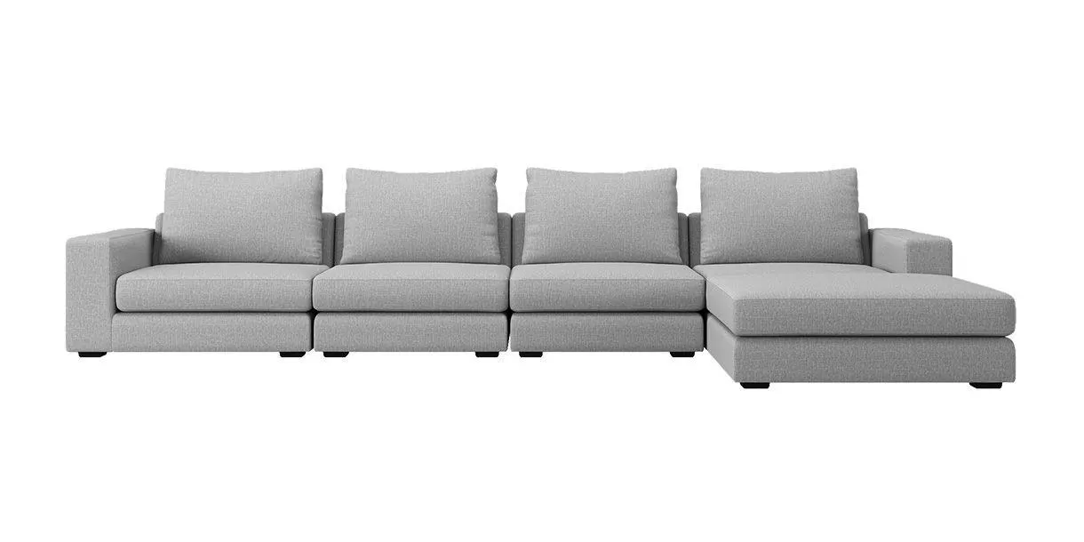 Braxton Large Sectional Sofa Gray