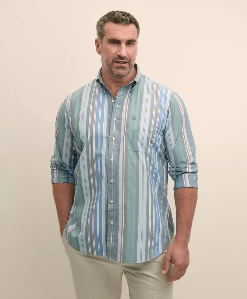 Big & Tall Friday Shirt, Poplin Awning Stripe