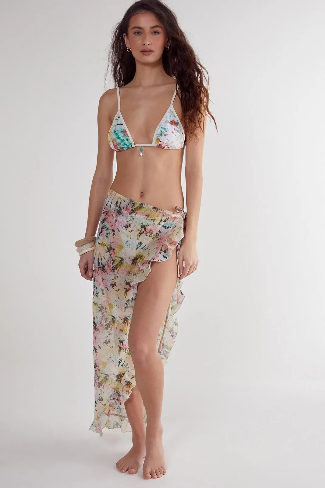 Tie Dye Ruffle Beach Skirt