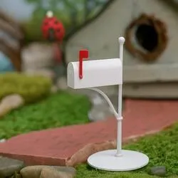 Handmade White Mini Mail Box On Stand