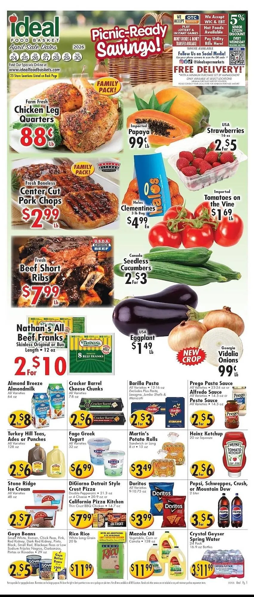 Weekly ad Ideal Food Basket circular from April 24 to April 30 2026 - Page 1