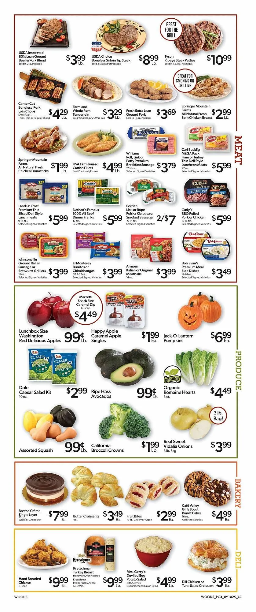 Weekly promotion Woods Supermarket weekly ad spanning from September 10 to September 16 2025 - Page 4 for Catalogue 365