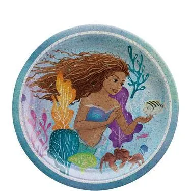 Prismatic The Little Mermaid Paper Dessert Plates, 7in, 8ct - Movie 2023