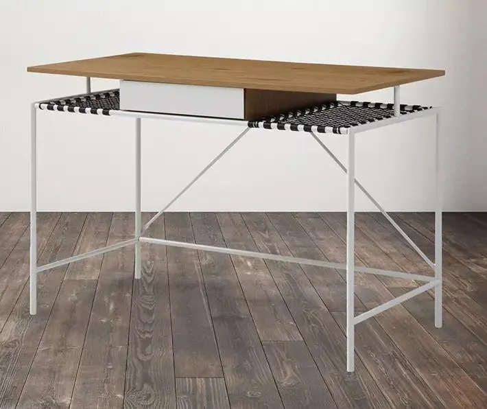 Jazlynn Natural & White Writing Desk