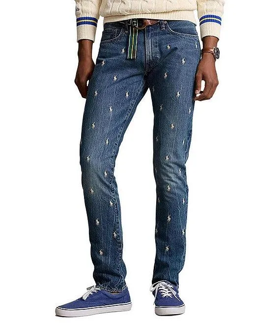 Sullivan Slim Fit Tapered Leg Embroidered Pony Stretch Jeans