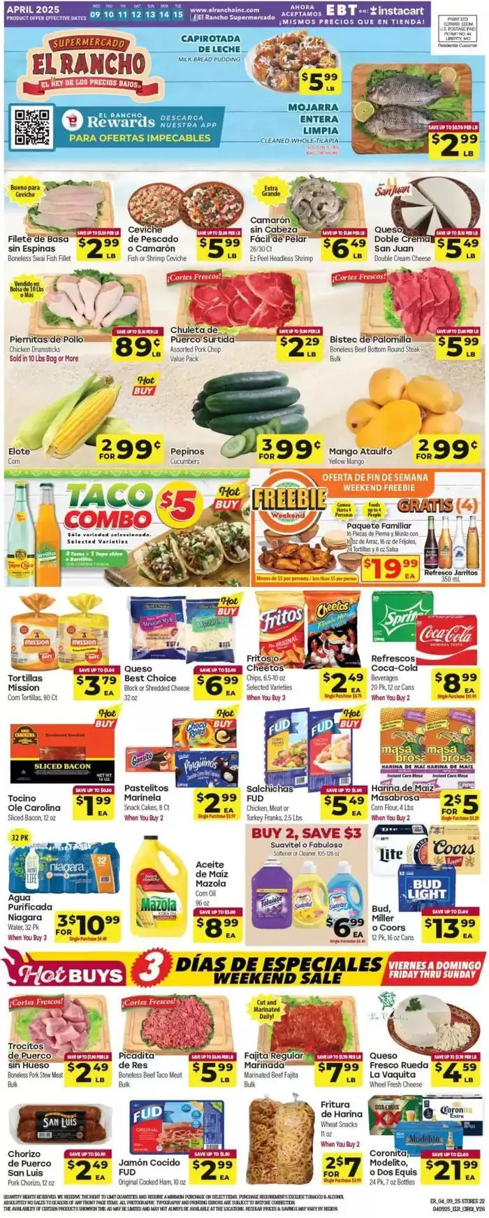 Weekly ad Supermercado El Rancho Weekly ad from April 9 to April 15 2025 - Page 1