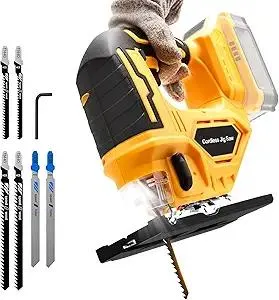 Jig Saw for Dewalt 20V Max Battery, Cordless Jigsaw Tool with 45° Bevel Cuts & 3 Orbital Motions, Up To 2900 RPM, Brushless JigSaw for Straight/Curve/Circle Cutting(Battery Not Include)