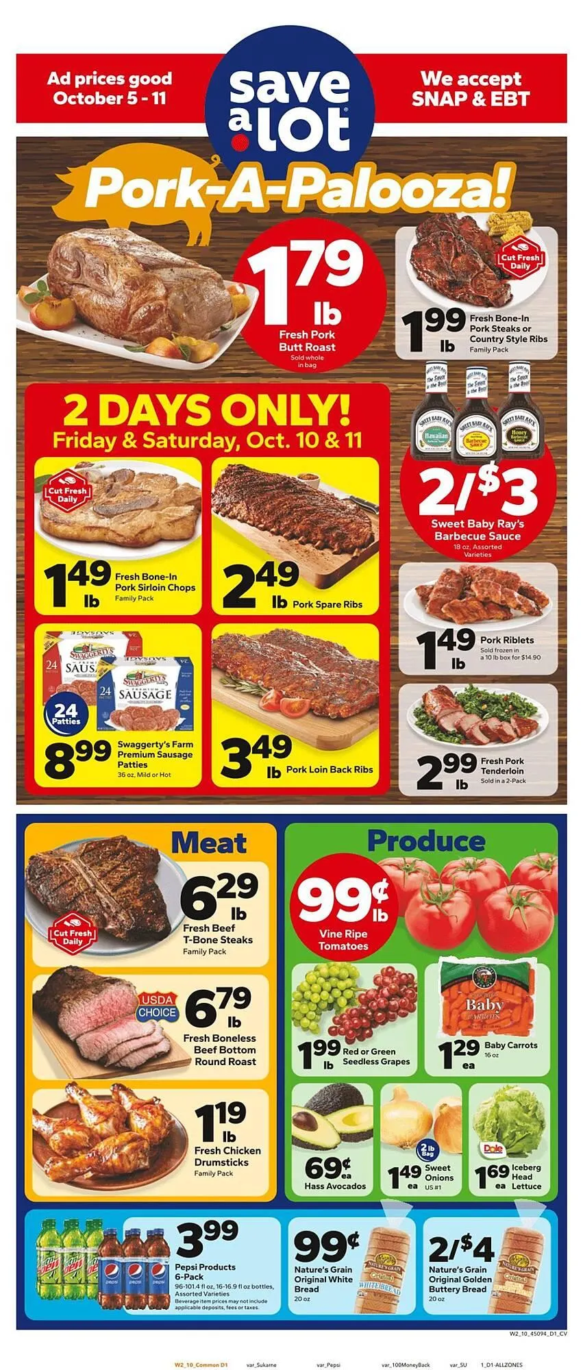 Weekly ad Save a Lot weekly ad from October 5 to October 11 2025 - Page 1