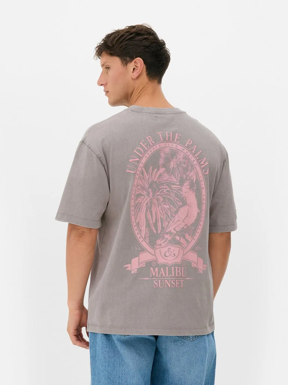 Camiseta de manga corta efecto lavado