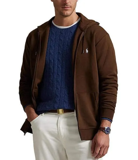 Big & Tall Double-Knit Solid Full-Zip Hoodie