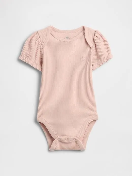 Baby First Favorites TinyRib Puff-Sleeve Bodysuit