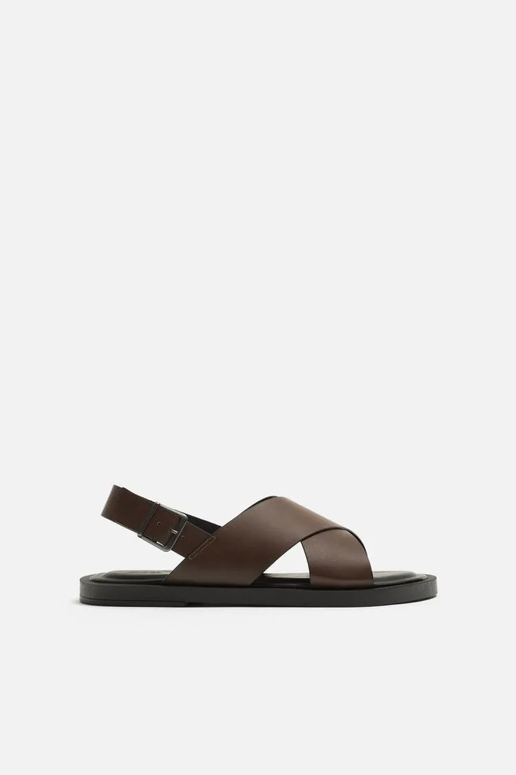 CROSSED CHUNKY SANDALS