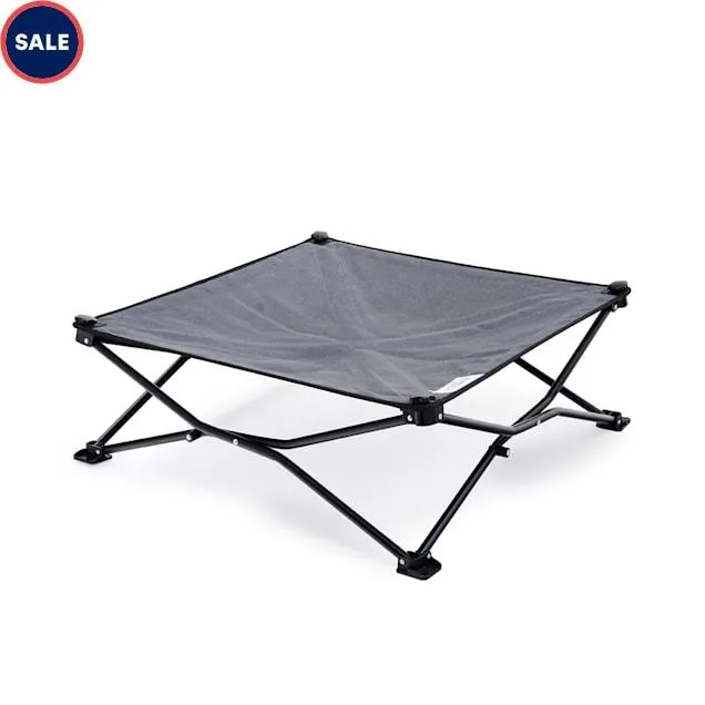 Coolaroo Steel Grey On the Go Elevated Pet Bed, 30" L X 30" W X 8" H