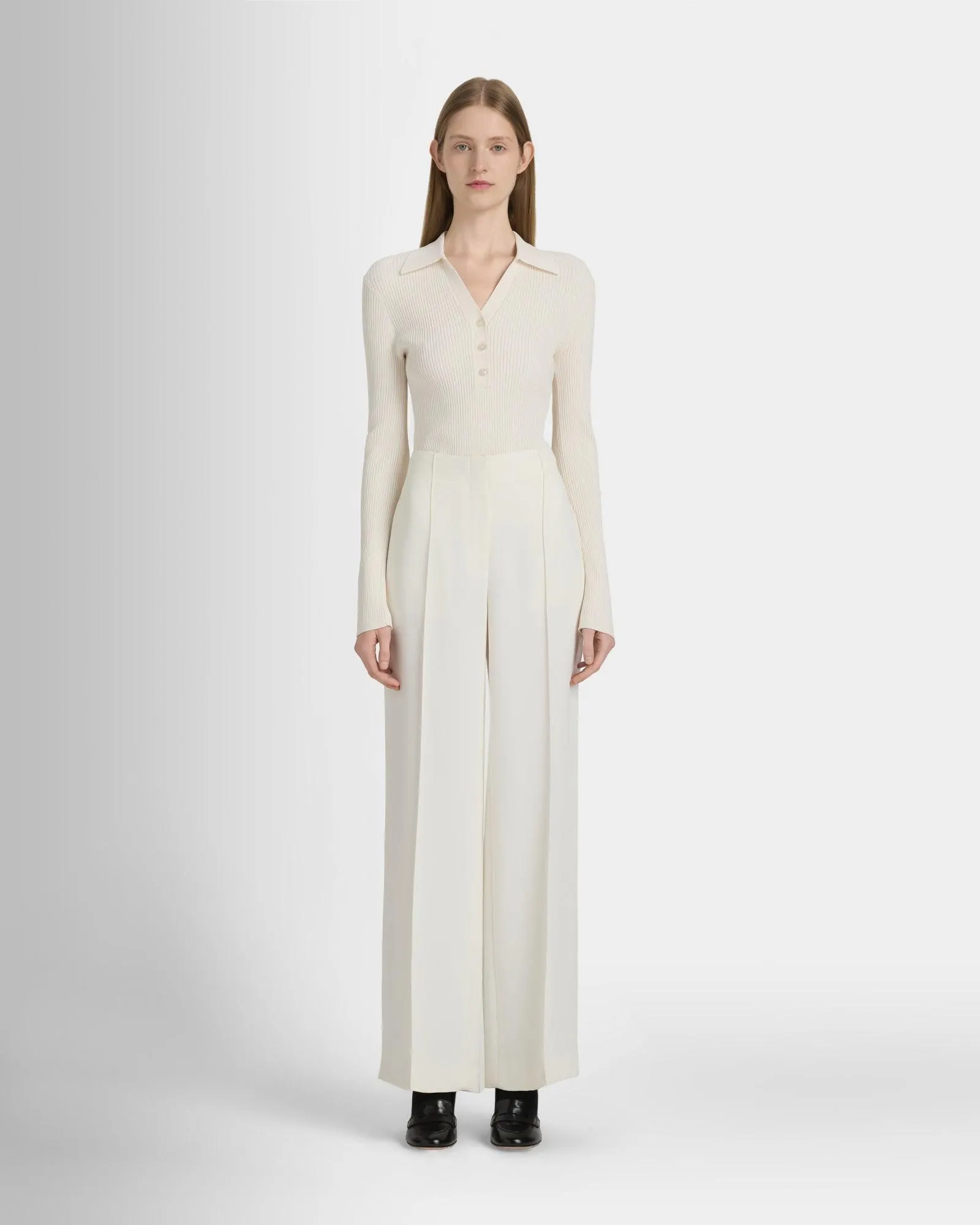 High Rise Fluid Crepe Trouser