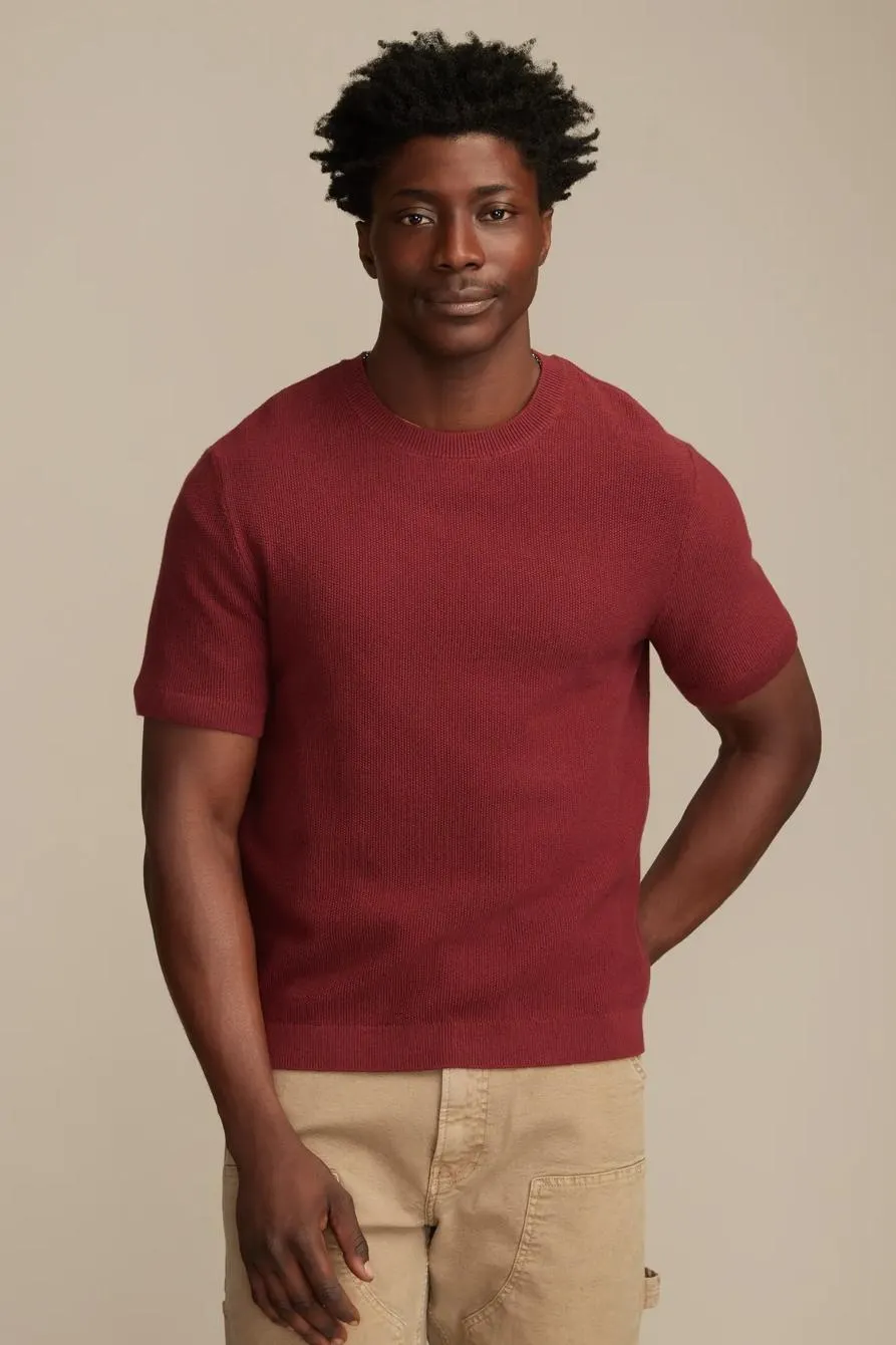 short sleeve crew neck sweater
