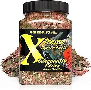 Product Summary: Xtreme Community Crave Flake - Krill & Spirulina Blend for Vibrant Colors, Immune Support and Digestive Health, Tropical & Freshwater Fish Nutrition – Premium Community Aquarium Food (3.5oz)